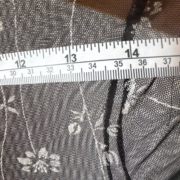 Sheer Floral Mesh Maxi Dress – Black White Overlay – XS/S – Y2K Grunge Layering - Picture 11 of 11